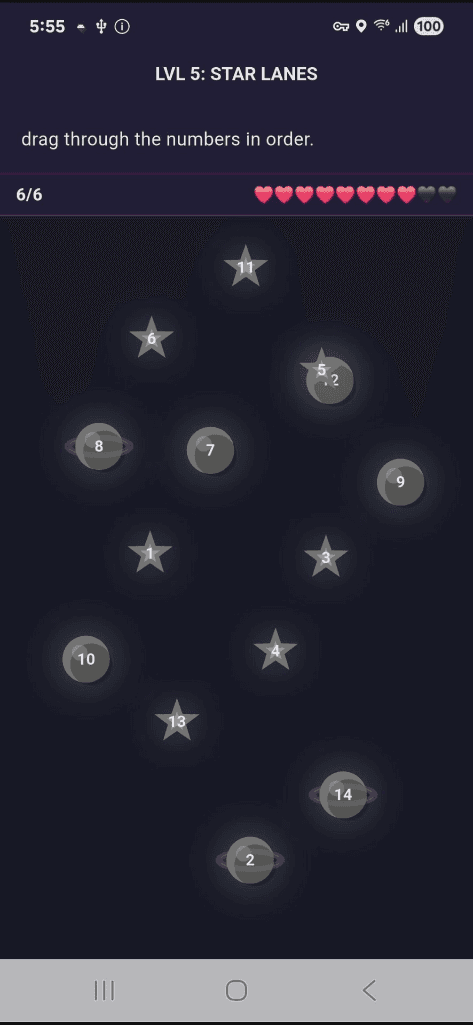 star lanes running on the test device